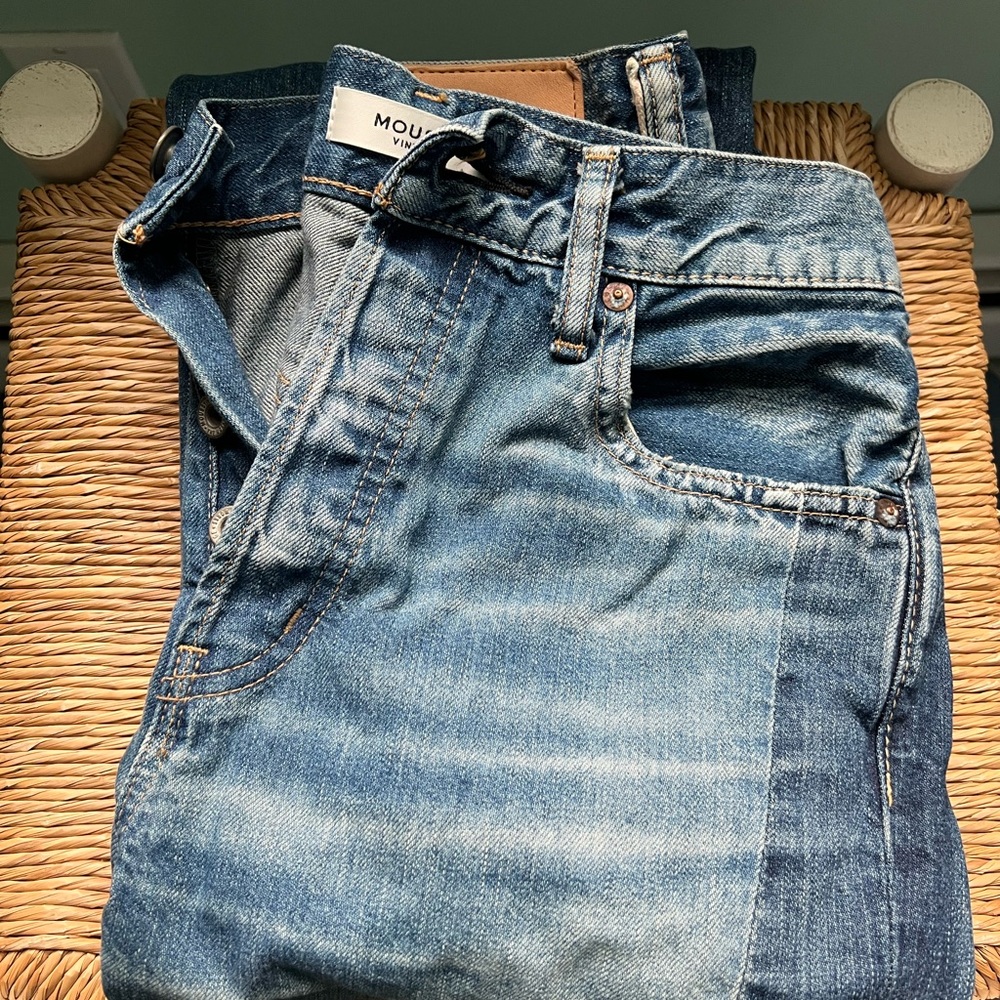 Moussy Vintage Clermont Two-Tone Light Blue Straight-Leg Jeans. NWOT - Picture 7 of 7